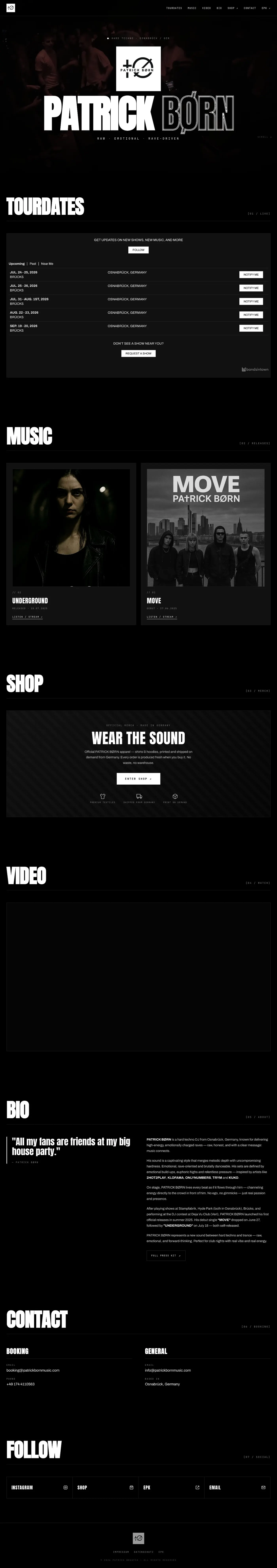 Desktop-Ansicht von patrickbornmusic.com