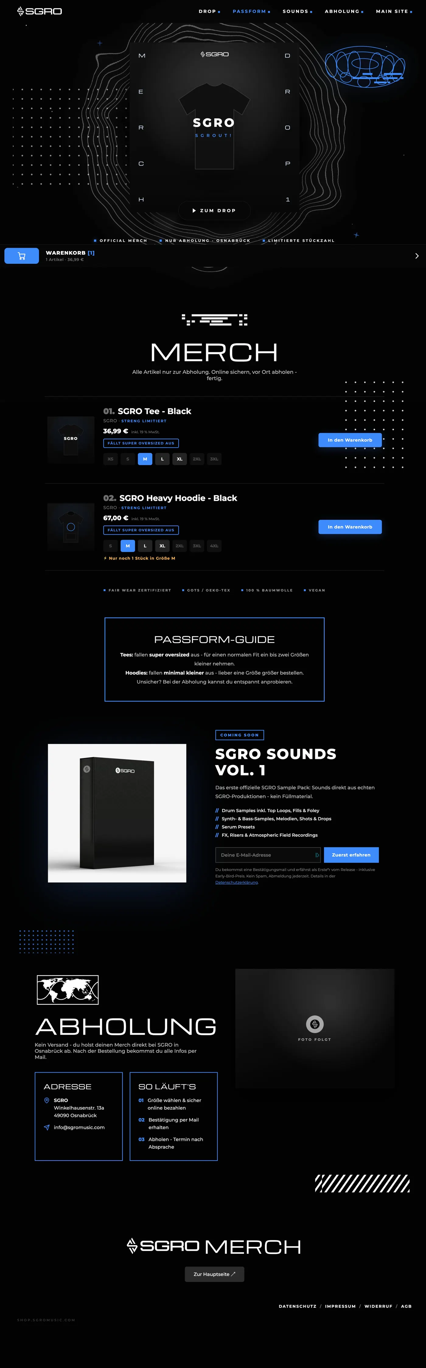 Desktop-Ansicht von shop.sgromusic.com